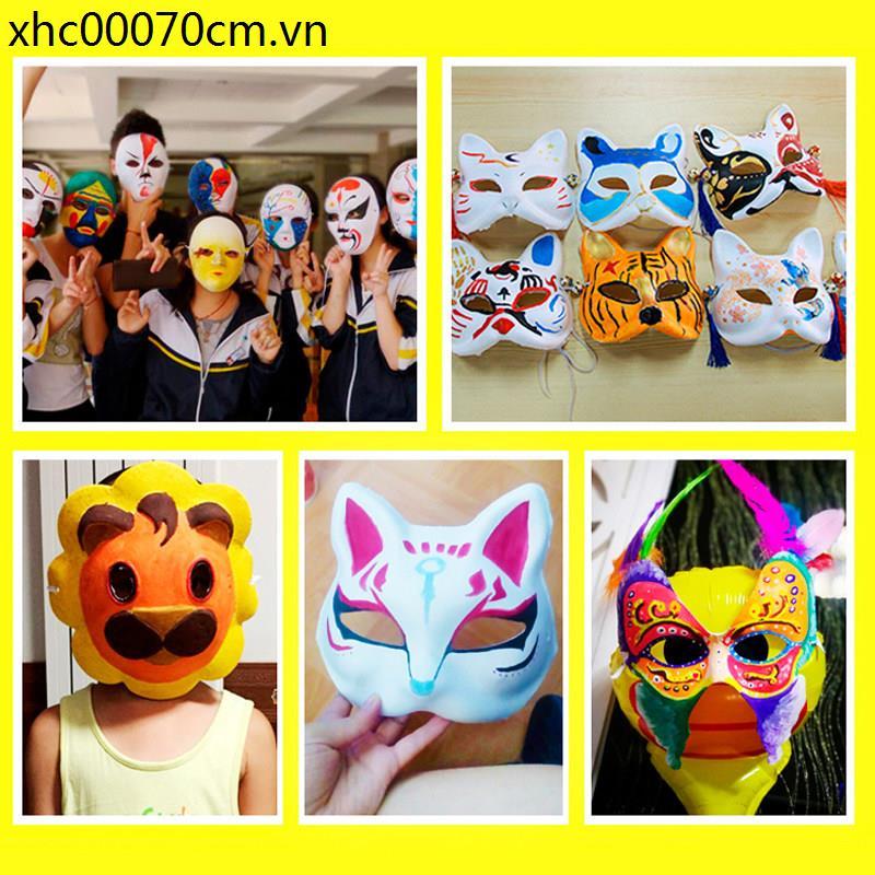 Mặt nạ bột giấy thủ công Diy White Peking Opera