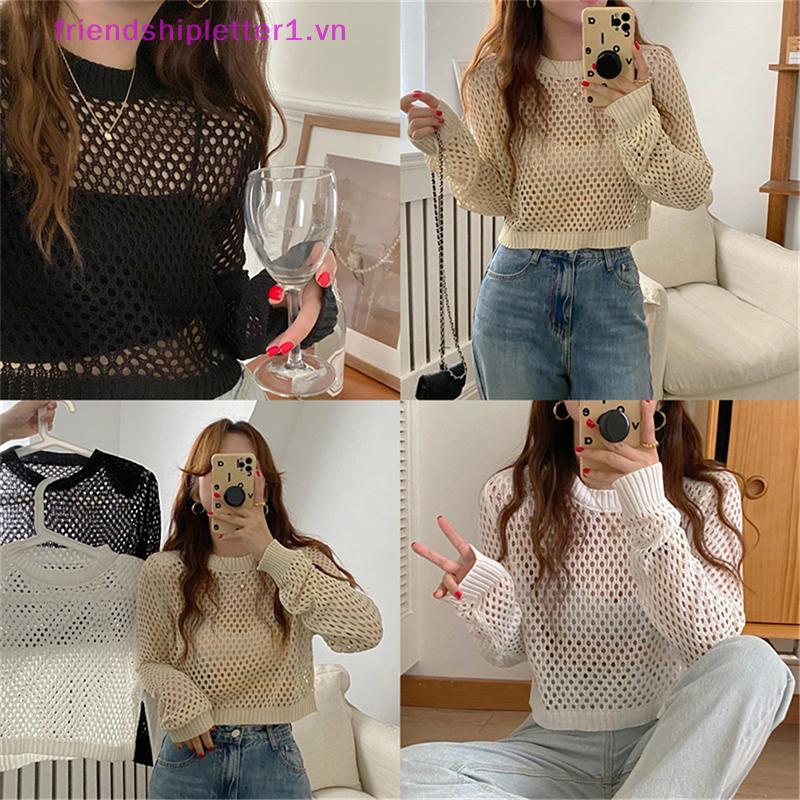 Áo thuncrop top dệt kim cổ tròn style Y2K dành cho nữ