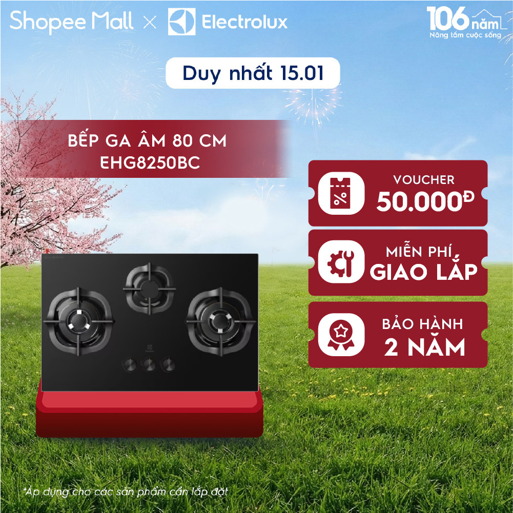 Bếp ga âm 80cm Electrolux UltimateTaste 500 với 2 vùng nấu-EHG8250BC