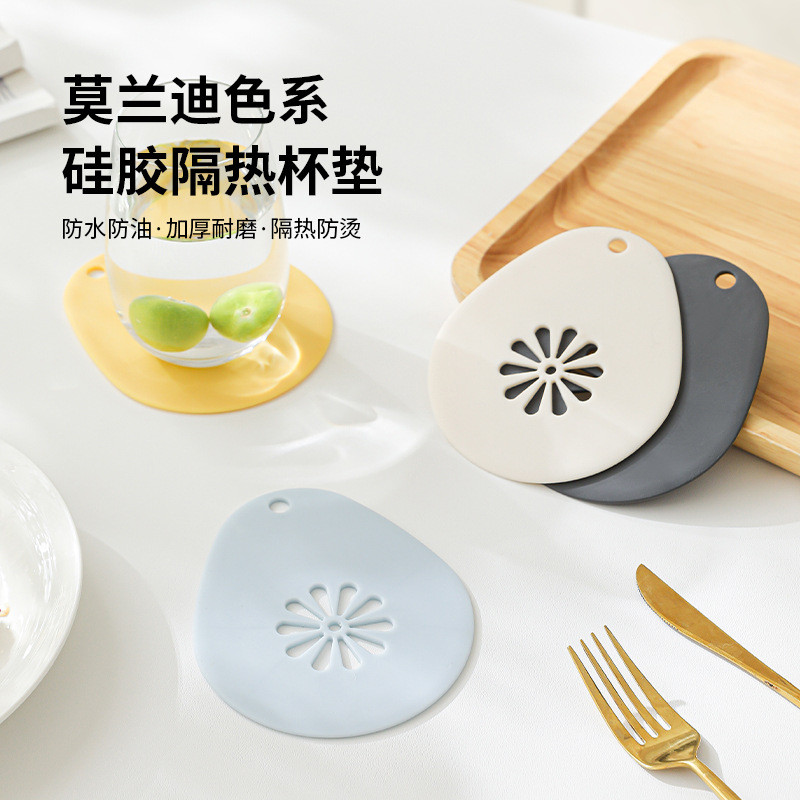 Sáng Tạo Silicon Cách Nhiệt Coaster Trà Coaster Cốc Nước Cách Nhiệt Miếng Lót Coaster Hình Giọt Coas