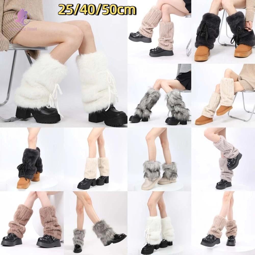 Ủng Bốt Lolita Phong Cách Y2K Nhật Bản, Leg Warmers Furry Cho Cosplay