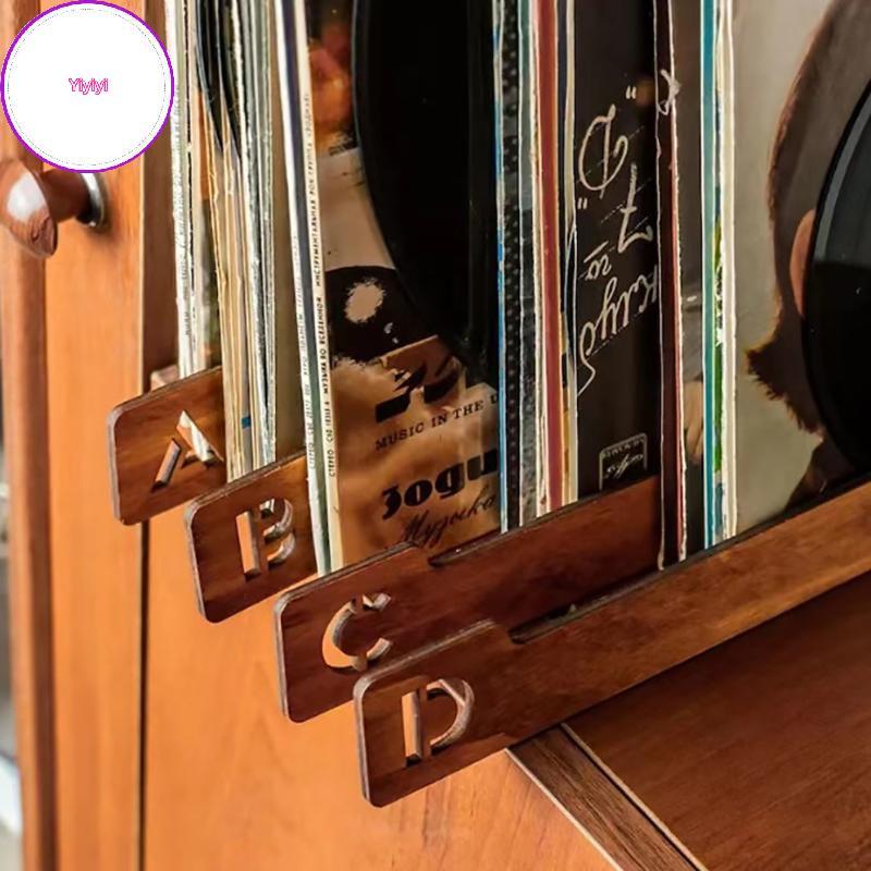 Yiyi 26 Chiếc Vinyl Record Dividers Bảng Chữ Cái Vinyl Ghi Lưu Trữ Bộ Chia A-ZWooden Record Dividers