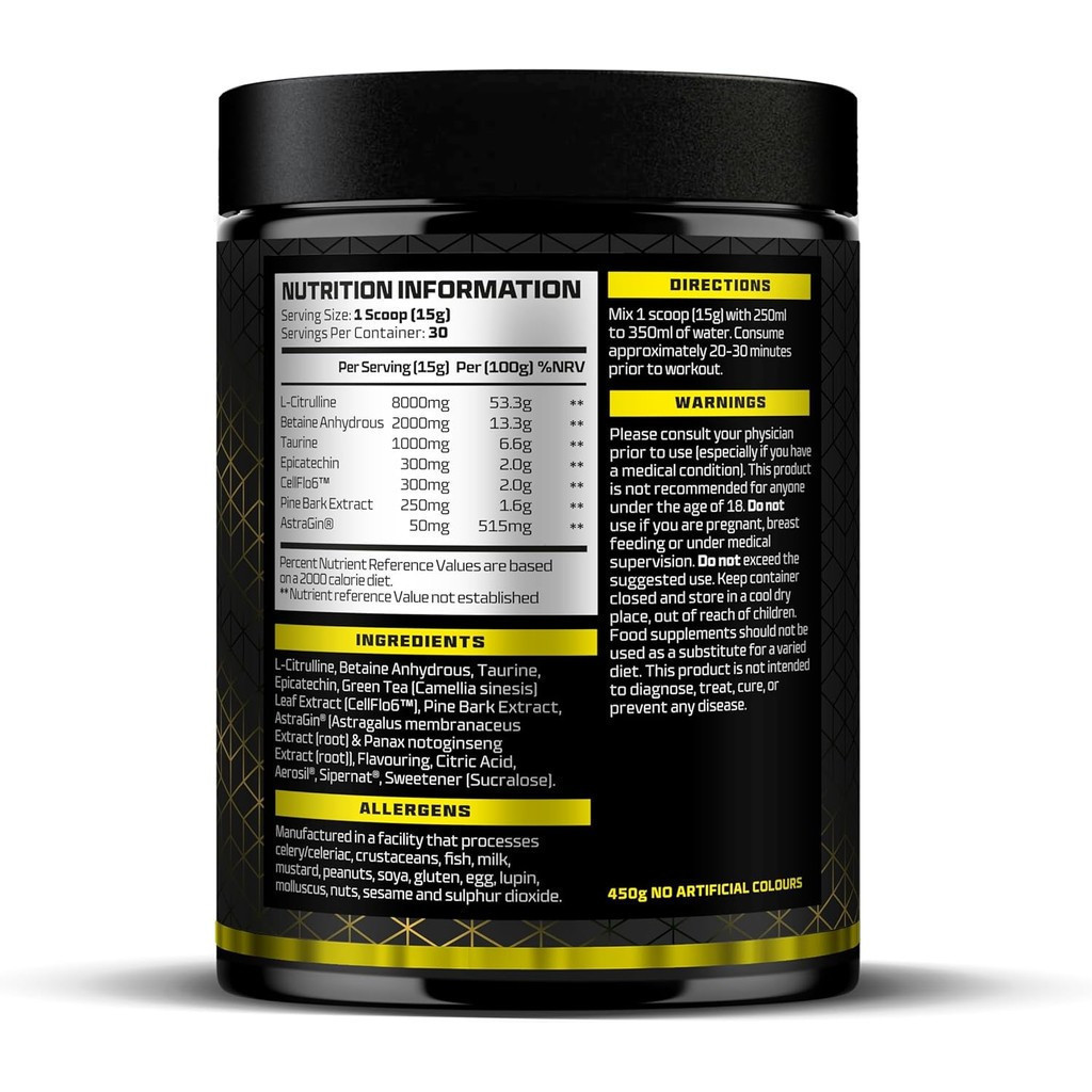 Beast Pump Non Stim Pre Workout Powder - 30 ❈ ์ 🍎 - Stim Free Preworkout - Lemon Sherbet