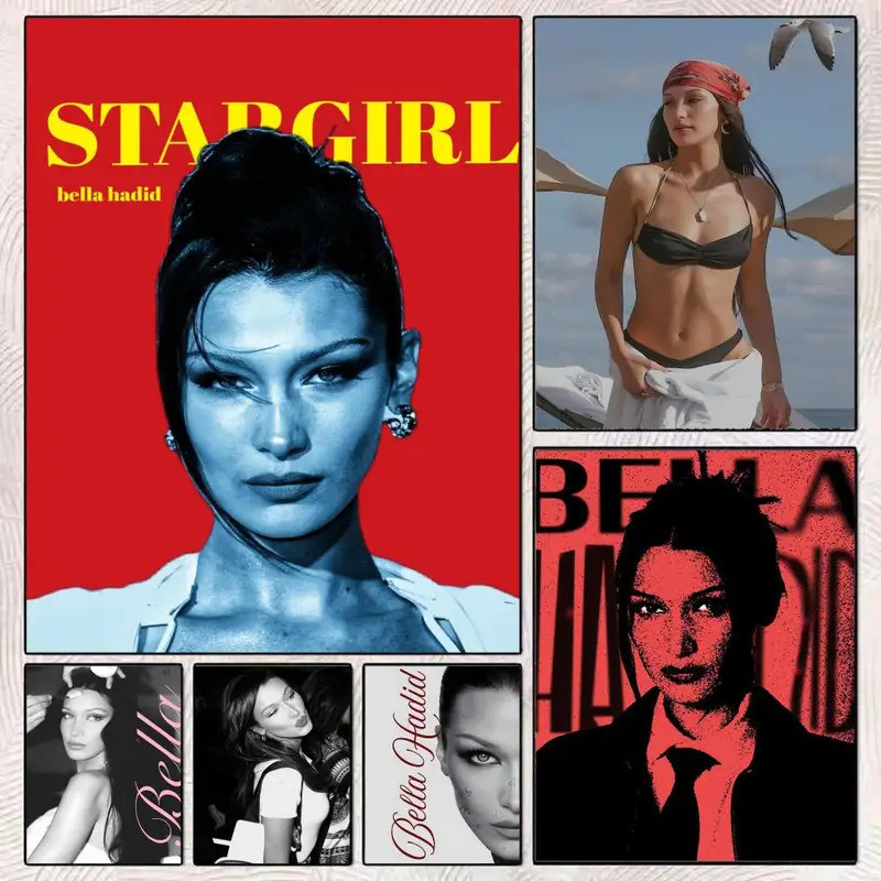 Mẫu B-Bella H-Hadid Poster In Hình Cho Gia Đình Nghệ Thuật Treo Tường Hiện Đại Phòng Khách Phòng Ngủ