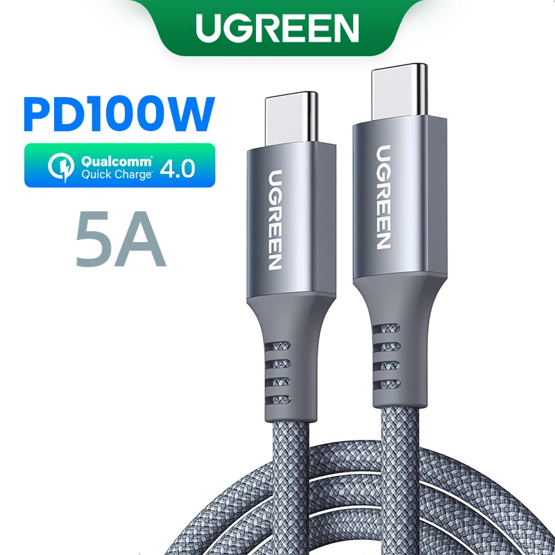 UGREEN 100W PD 3.0 USB-C sang C PD Cáp dữ liệu vỏ nhôm bện sạc nhanh cho Samsung Huawei