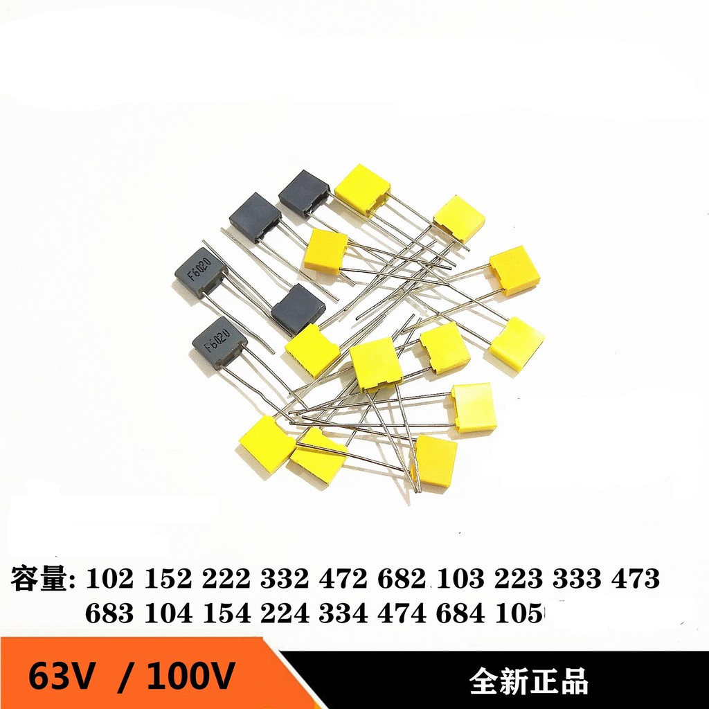 20 Chiếc Nhựa An Toàn Polypropylene 100V 1nF ~ 470nF 100nf 220nf 10nf 47nf 22nf 1nf 0.47uf Tụ Chỉnh 