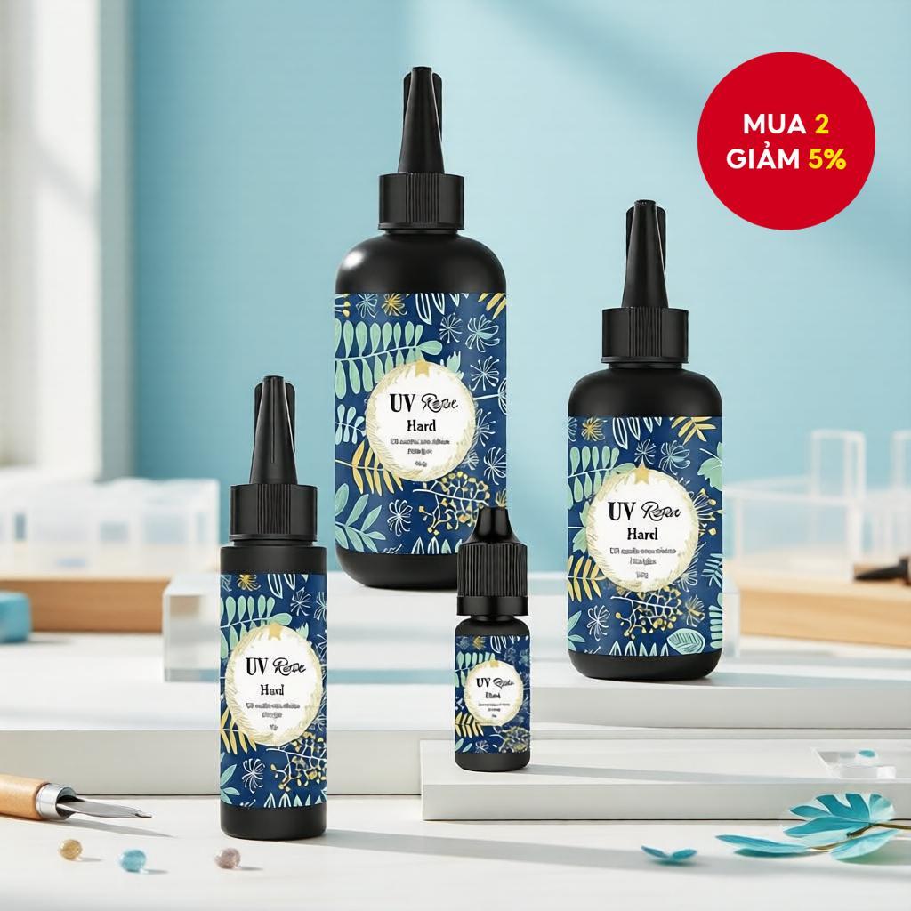 Long Vu Clear UV Resin - Khô nhanh, Chống ố vàng, 60g-100g