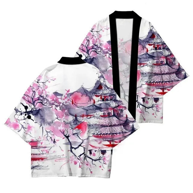Samurai kimono nữ phong cảnh in Haori Street kimono nhập vai