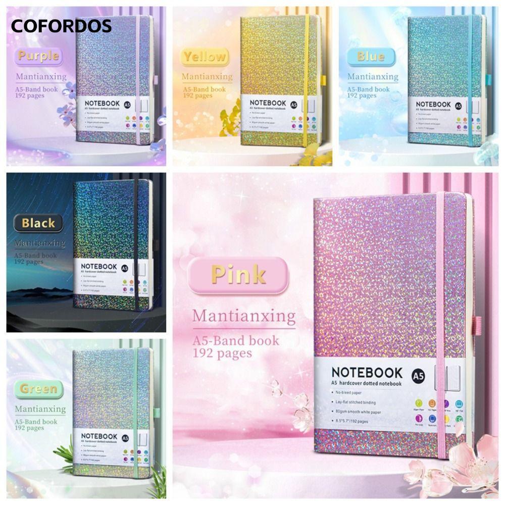 COFORDOS Long Lanh Journal Notebook, A5 Sparkle Bling Notebook, 192 trang lót Notepad College Ruled 