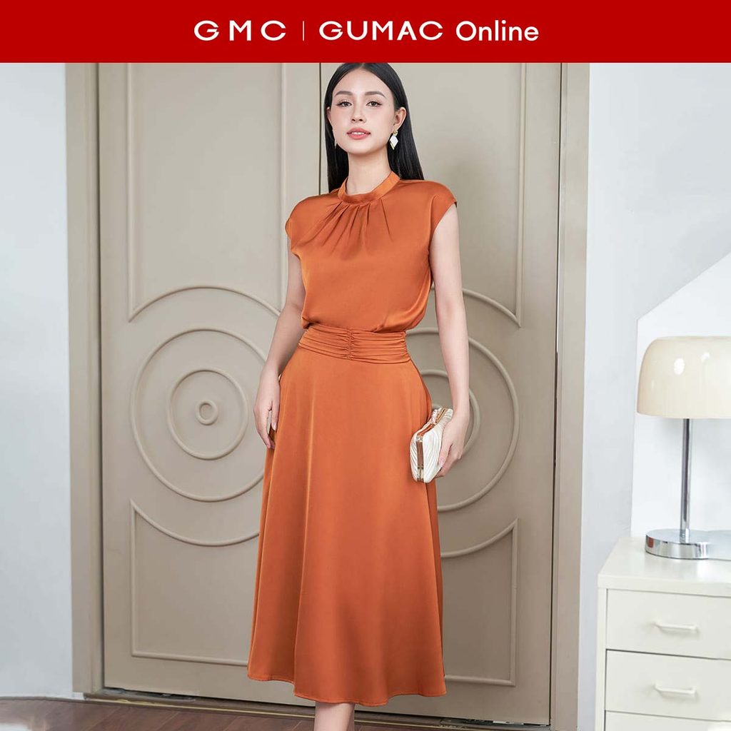 Set lẻ Áo sơ mi nữ kiểu tay liền thời trang GUMAC AE04010 - Chân váy nữ nhún eo thời trang GUMAC VE0