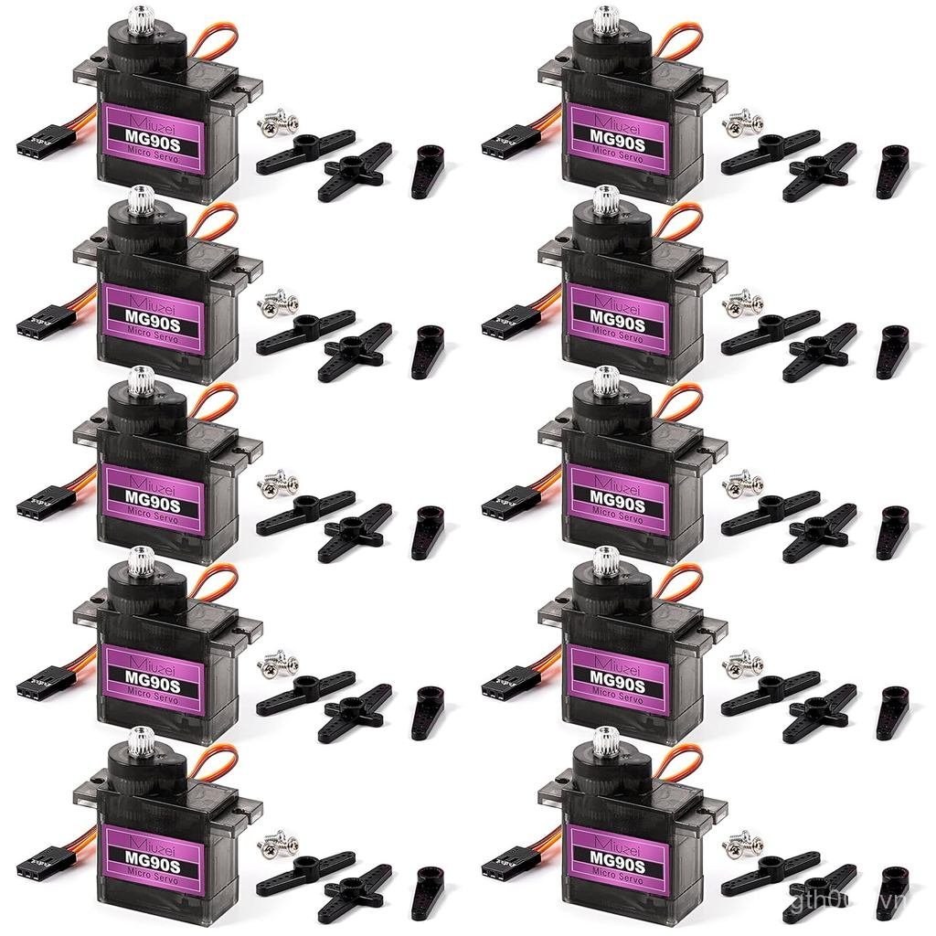 Miuzei MG90S 9G Micro Servo Motor Metal Geared Motor Kit cho RC Car Robot Helicopter, Servo Mini cho