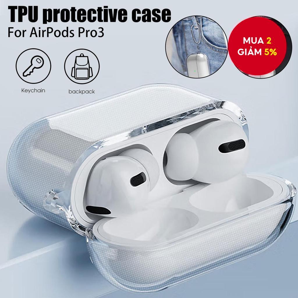 Ốp mềm trong suốt TPU bảo vệ cho AirPods Pro3, có khóa cho AirPod 4/3/Pro 3 Pro2 4 ANC Cover.