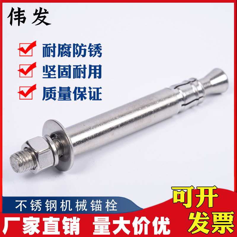 Thép không gỉ 304 Cơ Khí Neo Cắm Hóa Học Mở Rộng Vít Xây Dựng Neo Cắm Màn Hình Tường Neo Cắm M12 * 1