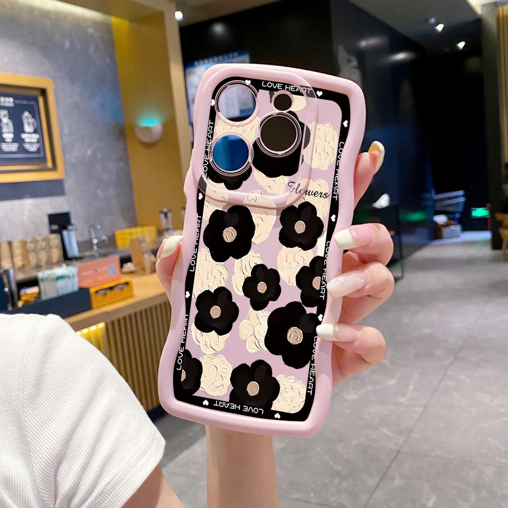 Tương thích với ITEL A70 A60 S23 Plus P40 A04 Vỏ sóng hoa trái tim Vỏ chống rơi XBL