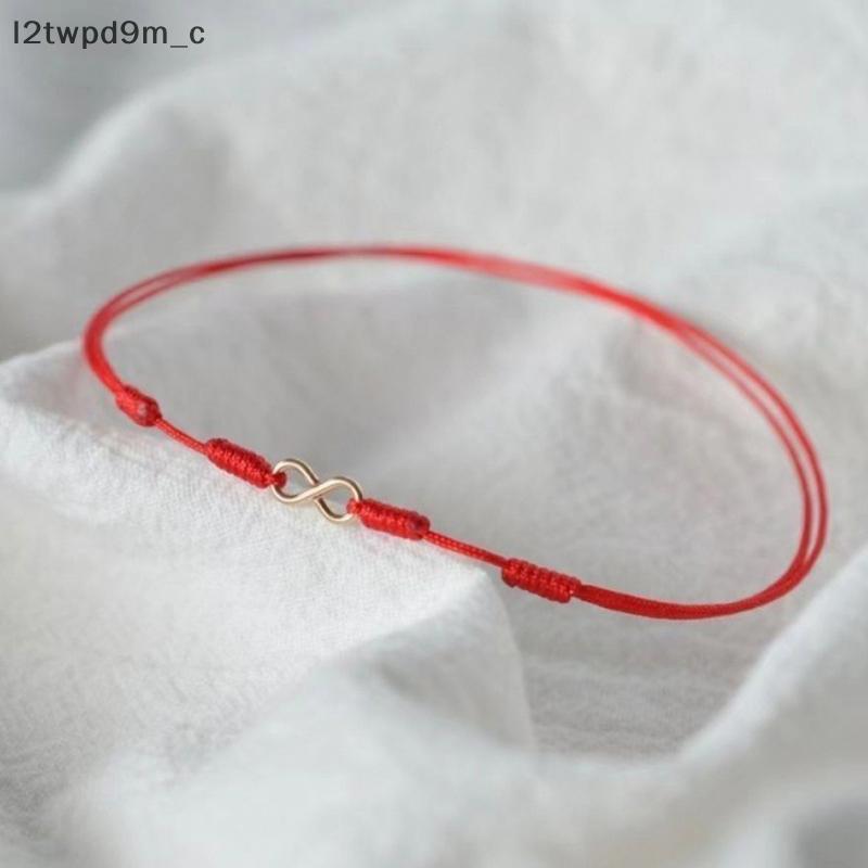 COD Hand Braided Red Rope Bracelet Alloy Hand Rope Couple Bracelet đơn giản khóa dân tộc oril Nữ Phụ