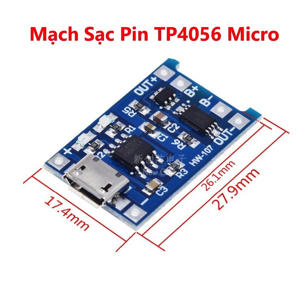 Mạch Sạc Pin TP4056 Mini 5V 1A