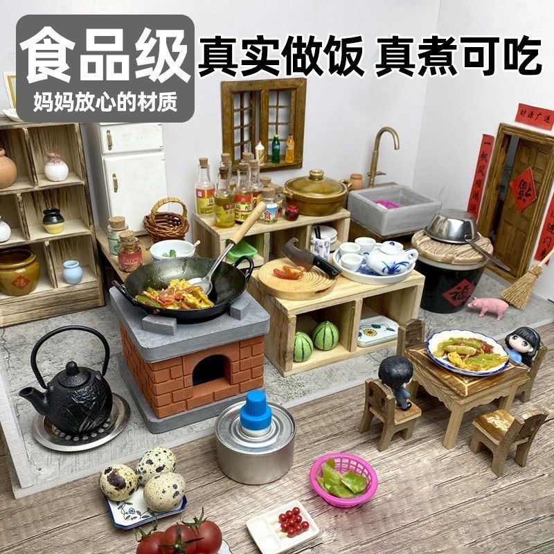 Nhà Bếp Mini Nấu Ăn Thật Trọn Bộ Nấu Ăn Đồ Nhà Bếp Phiên Bản Thật Bộ Nấu Ăn Mô Phỏng Trẻ Em Bé Gái Đ