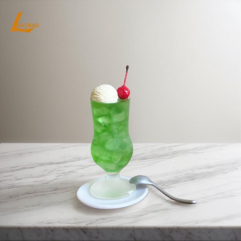 [LAKEBAO] 1 Cái Nhà búp bê thu nhỏ Cửa hàng trà Mini Honeydew Soda Hami Melon Ice Cream Cup Model Gi