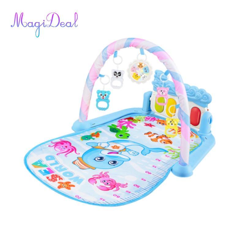 MagiDeal Multi Baby Gym Playmat Baby Kick Mat Phát triển sớm Treo Lục lạc Đồ chơi Kick Motor Piano G