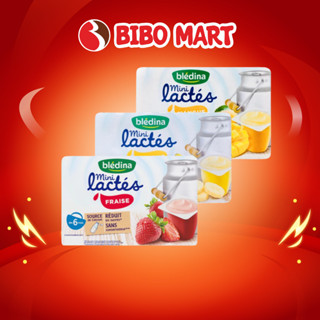 Sữa Chua Nguội Bledina Pháp Vị Dâu, Chuối, Xoài, Lê Cho Bé Từ 6 Tháng Ăn Dặm Vỉ 6 Hộp - Bibomart