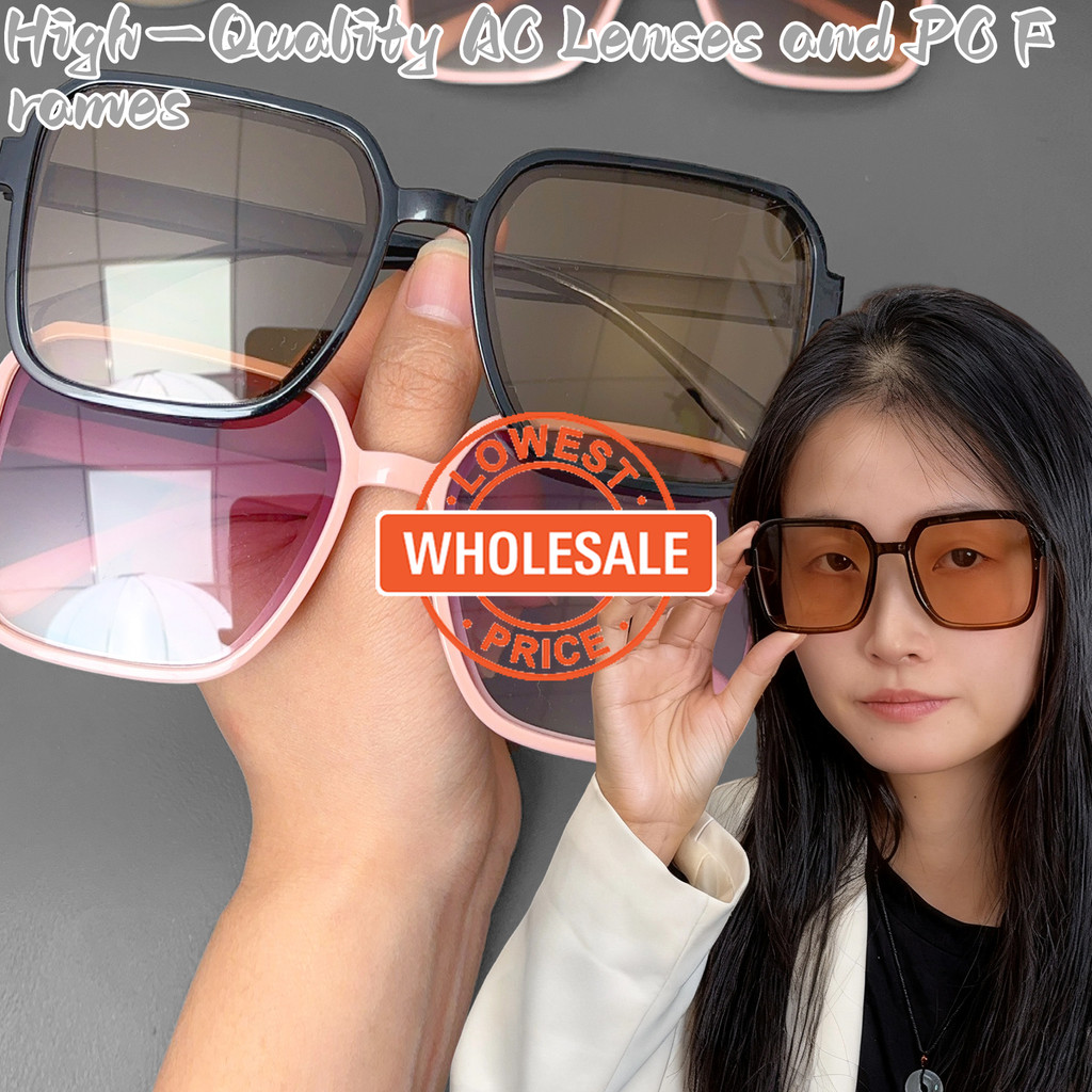 Kính Râm Vuông Cho Lễ Hội và Du Lịch Bãi Biển | Phong Cách Thời Trang Instagram, Khung PC Nhẹ, Chống