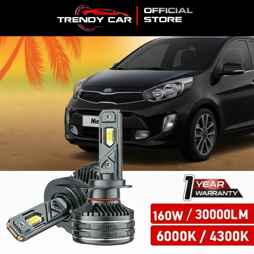 Bóng đèn Cos / pha LED 2 Chiếc cho Kia Morning chân H7 Chùm pha và đèn gầm - Trắng 6000K