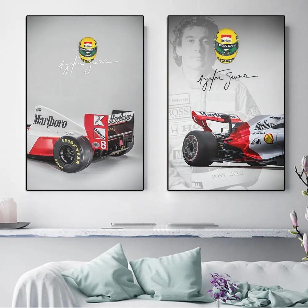 Ayrton Senna Grand Prix Racing Driver Canvas Chân dung Nghệ thuật treo tường mang tính biểu tượng ch