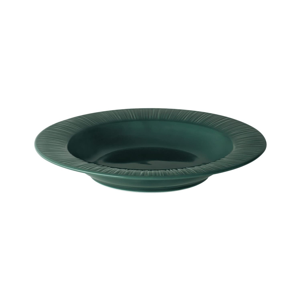 Đĩa sâu Noritake 23cm 370cc Conifer Teal, an toàn cho lò vi sóng và máy rửa chén, 1 chiếc, sứ trắng.