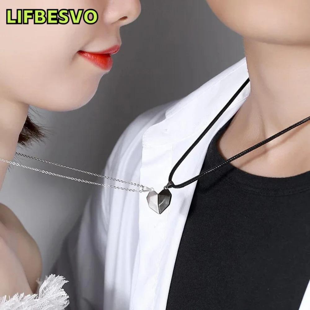 Vòng cổ từ tính hình trái tim Lifbesvo - Cặp đôi nam châm, quà tặng kỷ niệm và vòng cổ đính hôn sang