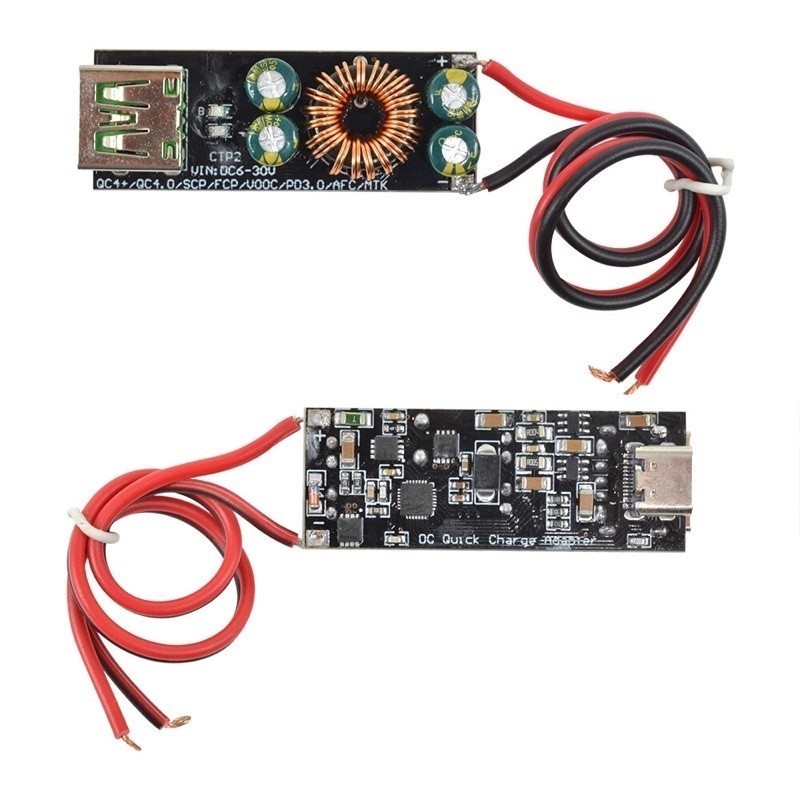 194 Mạch Sạc Siêu nhanh 60-100W PD chip 3518 Qc4.0 Qc3.0 hạ áp 6-35v Cổng sạc Type C và USB A, sạc l