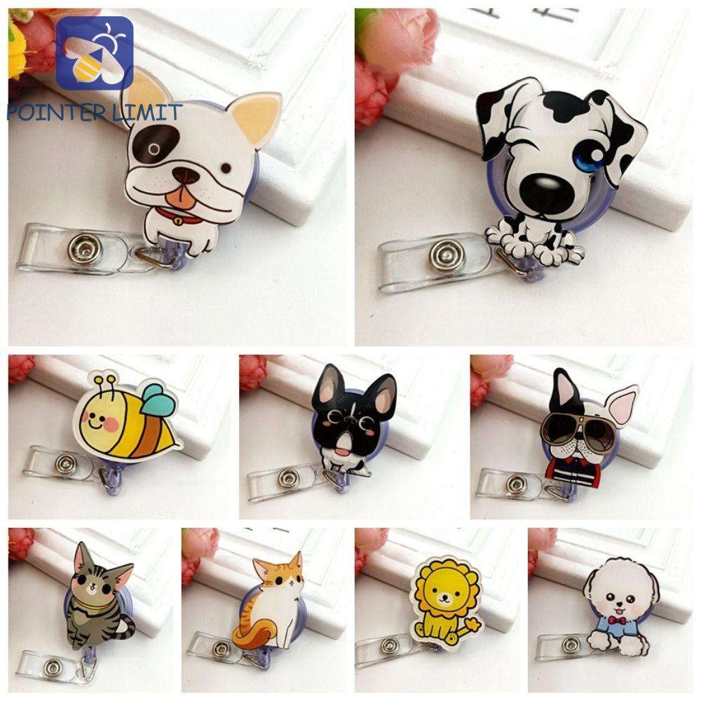 POINTER LIMIT Nurse Badge Reel, Giá đỡ huy hiệu chó con mèo có thể thu vào, Thẻ làm việc dễ thương T