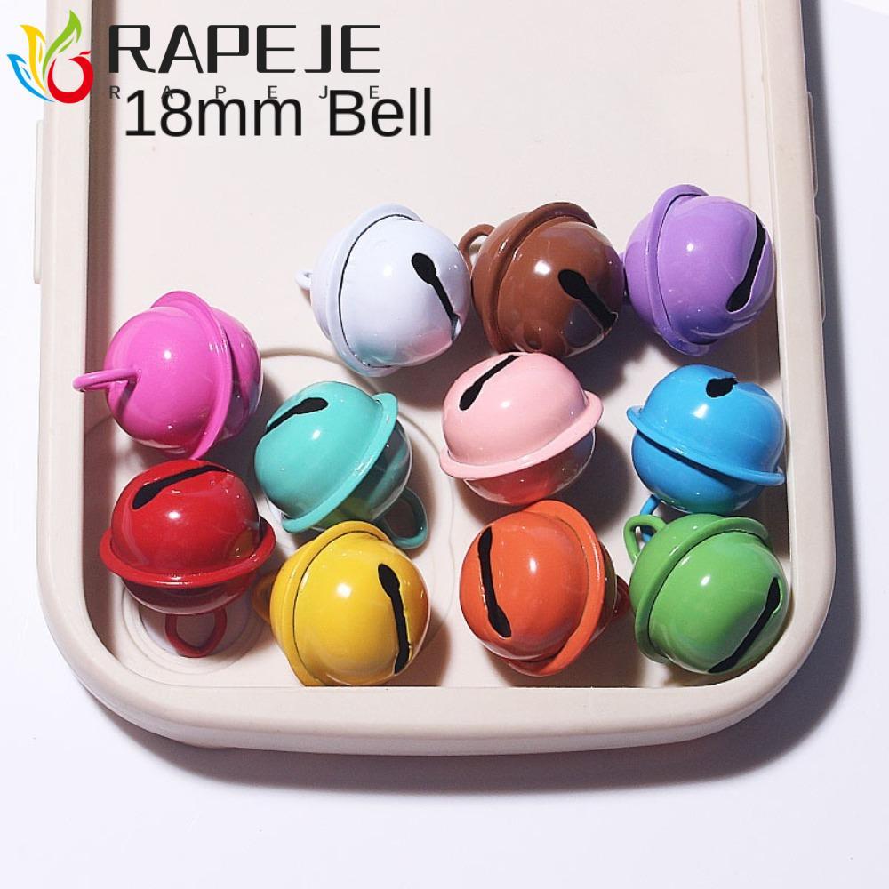 RAPEJE 5 Chiếc Jingle Bells Hạt Kim Loại, Chuông 18 Mm Đầy Màu Sắc Chuông Móc Khóa Mặt Dây Chuyền, K