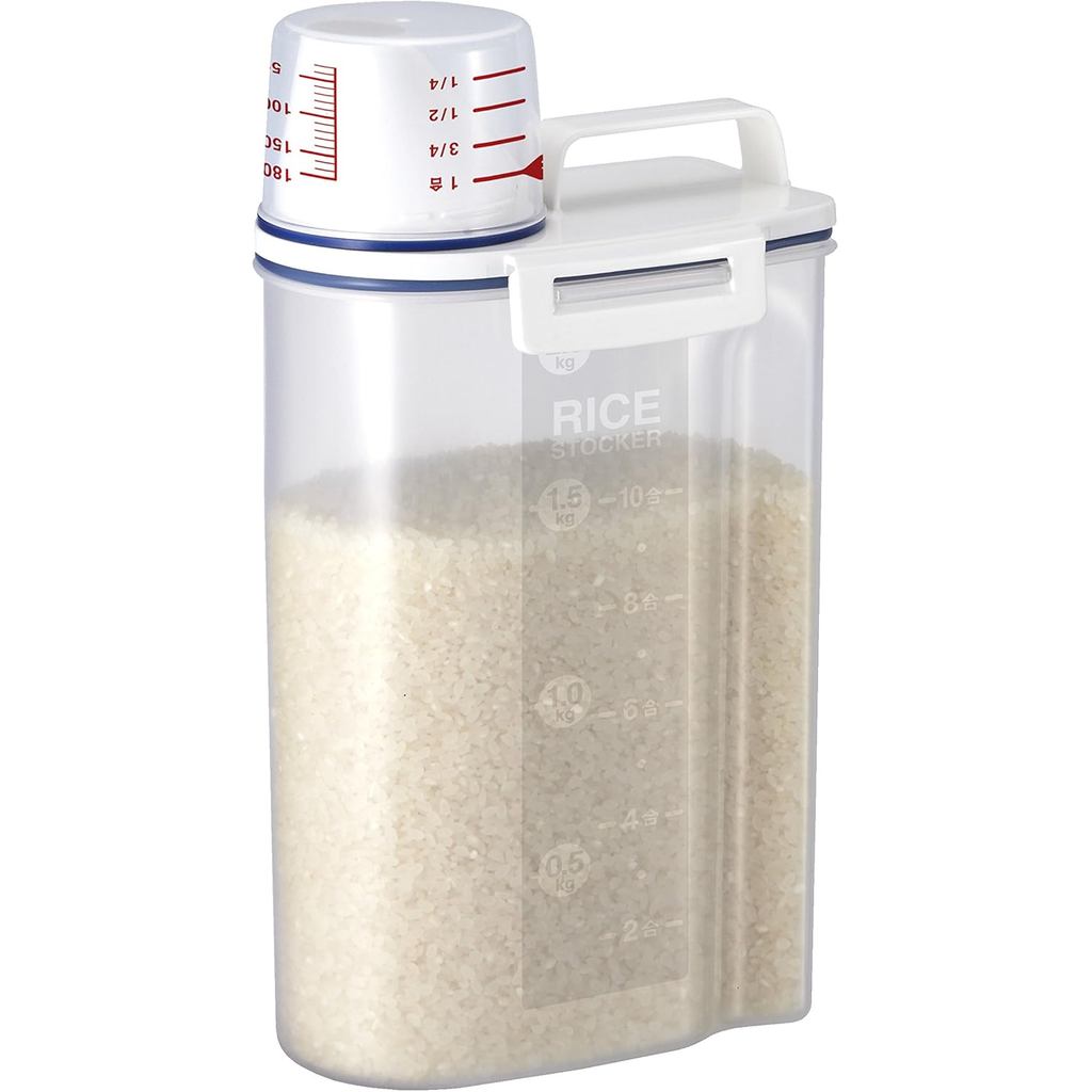 Thùng đựng gạo Asvel 7509 có vòi rót nhựa trong suốt 2KG (Trắng)