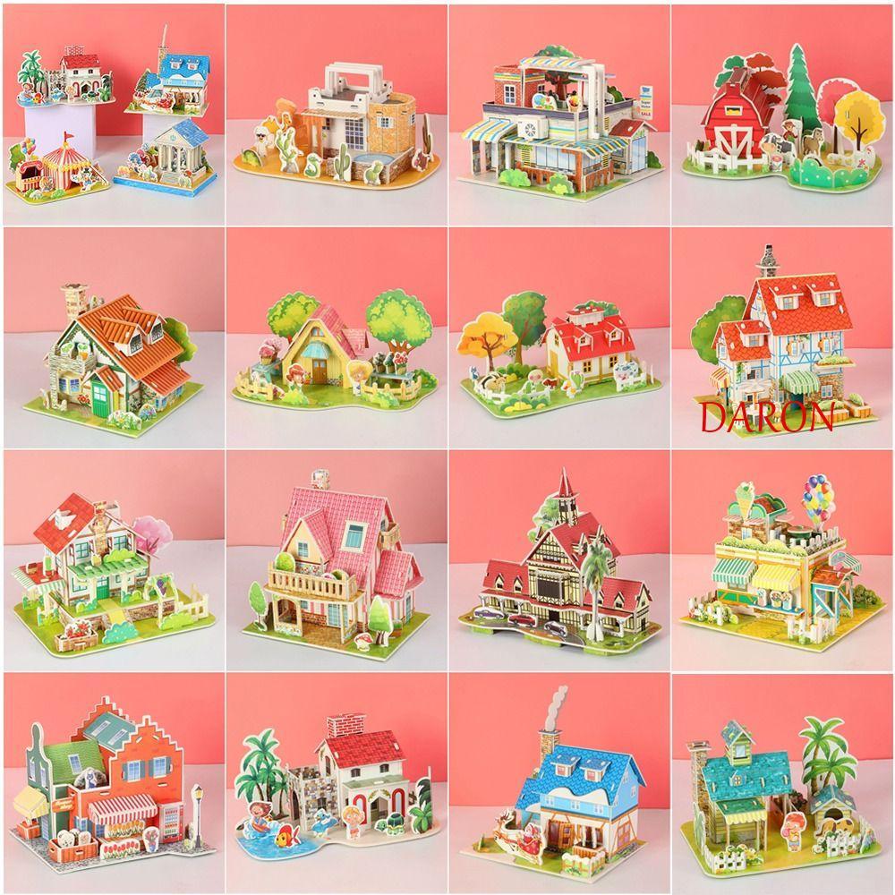DARON DIY House Model Puzzle, DIY Assembly Building Blocks Building Building Building Puzzle, Learni