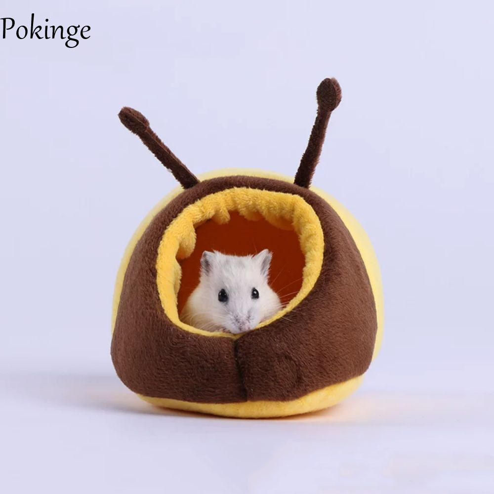 Pokinge POKINGE Winter Hamster Nest, Bear / Panda / Bee Shape Soft Hamster Cotton House, Hamster Lồn
