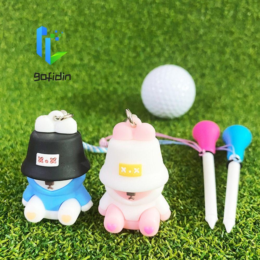 GOFIDIN Phim Hoạt Hình Golf Rubber Tee, Phụ kiện sáng tạo di động từ nhựa thay thế gấu golf độc đáo