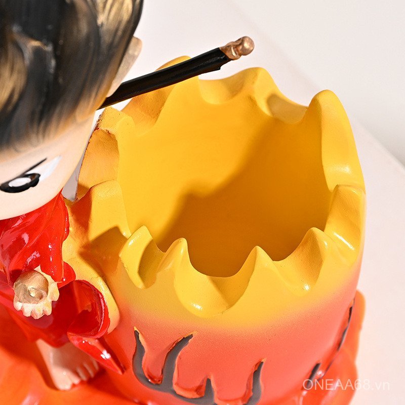 Vẽ tay Nezha Magic Boy Doll Hand-Made Đồ thủ công ba chiều Đồ trang trí Quà tặng Phòng gia đình Phòn