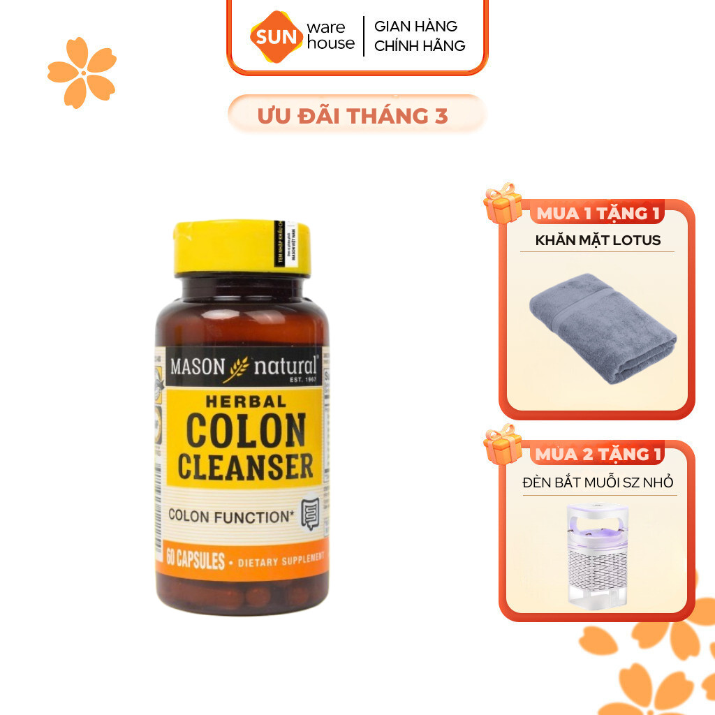 Viên Uống Hỗ Trợ Chức Năng Đại Tràng MASON NATURAL Colon Herbal Cleanser 60 Viên