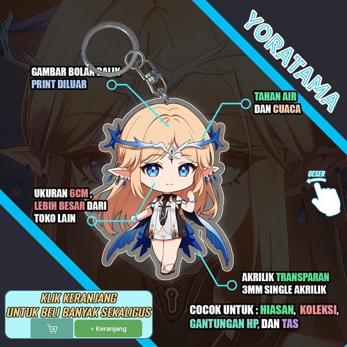 Gantungan Kunci Cartethyia Fleurdelys Wuthering Waves Wuwa, Keychain Anime Lucu - Cartethyia