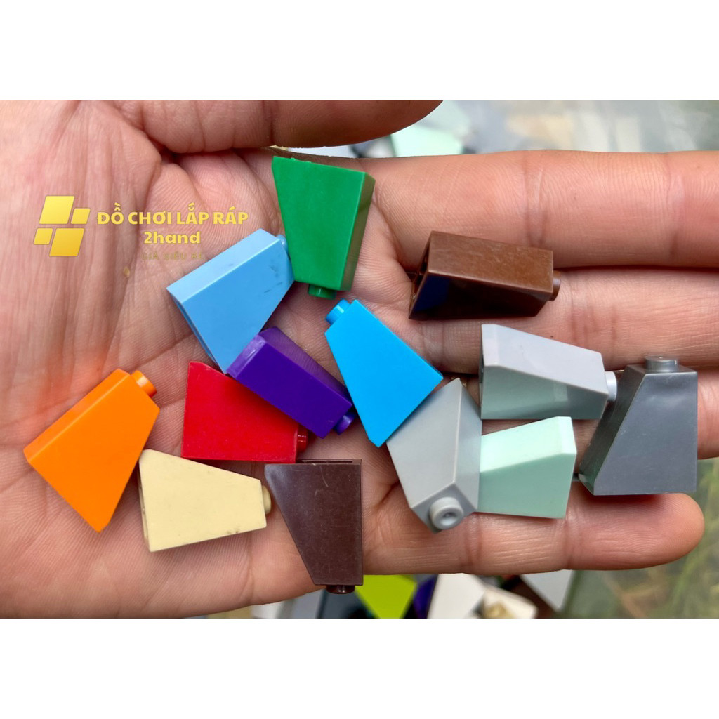 Đồ chơi lắp ráp - Combo 25 viên gạch cao 6 dốc, vát xéo xuôi 65 độ 1x2x2 - gạch non tương thích mã :