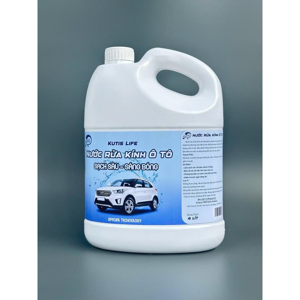 (Kutis Clean) Can 4L Nước Rửa Kính Ô TÔ Tẩy Rửa Đa Năng Sạch Sâu-Sáng Bóng