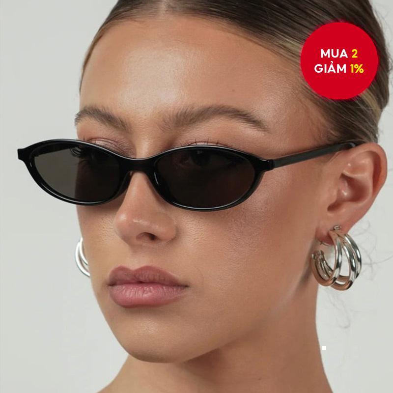 Kính Mát Hình Ovale Cổ Điển Dành Cho Nữ & Nam - Khung Nhỏ Thương Hiệu Sang Trọng