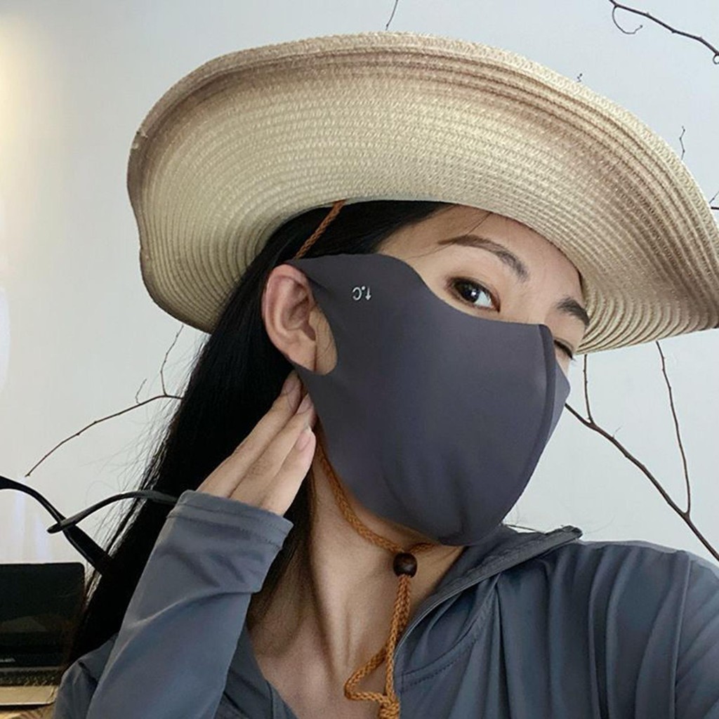 Khẩu trang chống tia cực tím UPF 50 + Mặt nạ chống nắng chống tia cực tím thoáng khí làm bằng lụa bă