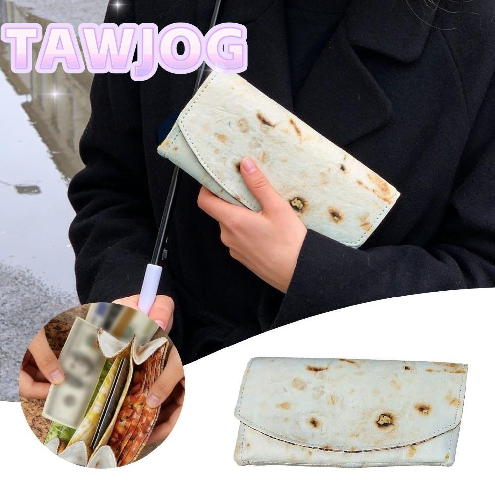 Kẹp tiền xu TAWJOG, Ví Burrito nhiều ngăn có thể gập lại, có khe cắm thẻ Burrito