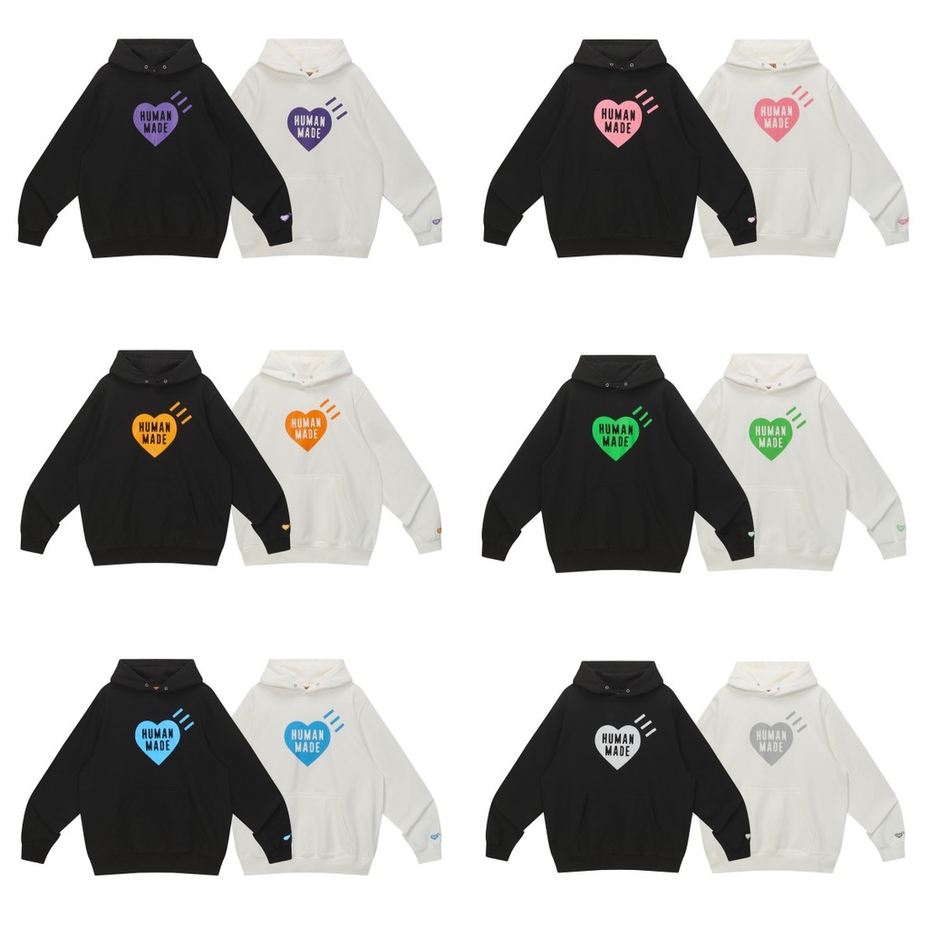 HUMAN MADE Japanese-style trendy brand new autumn and winter retro hooded fleece sweatshirt with hea