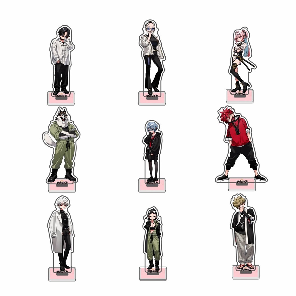Standee Anime Gokurakugai Phố Cực Lạc mô hình Mica nhân vật Alma Tao trang trí bàn học decor quà tặn