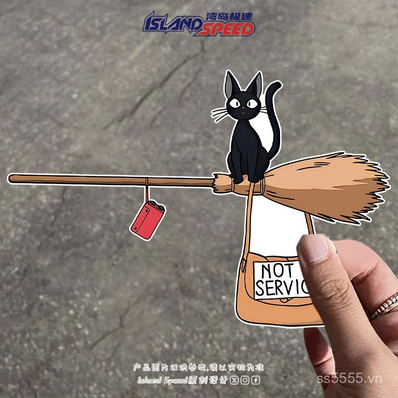 Bài Nhà Phù Thủy Trang Trí Xe Mèo Con Poop Nhân Vật Chính Kiki Thân Mèo Đen Kiki Anime Dễ Thương Kik