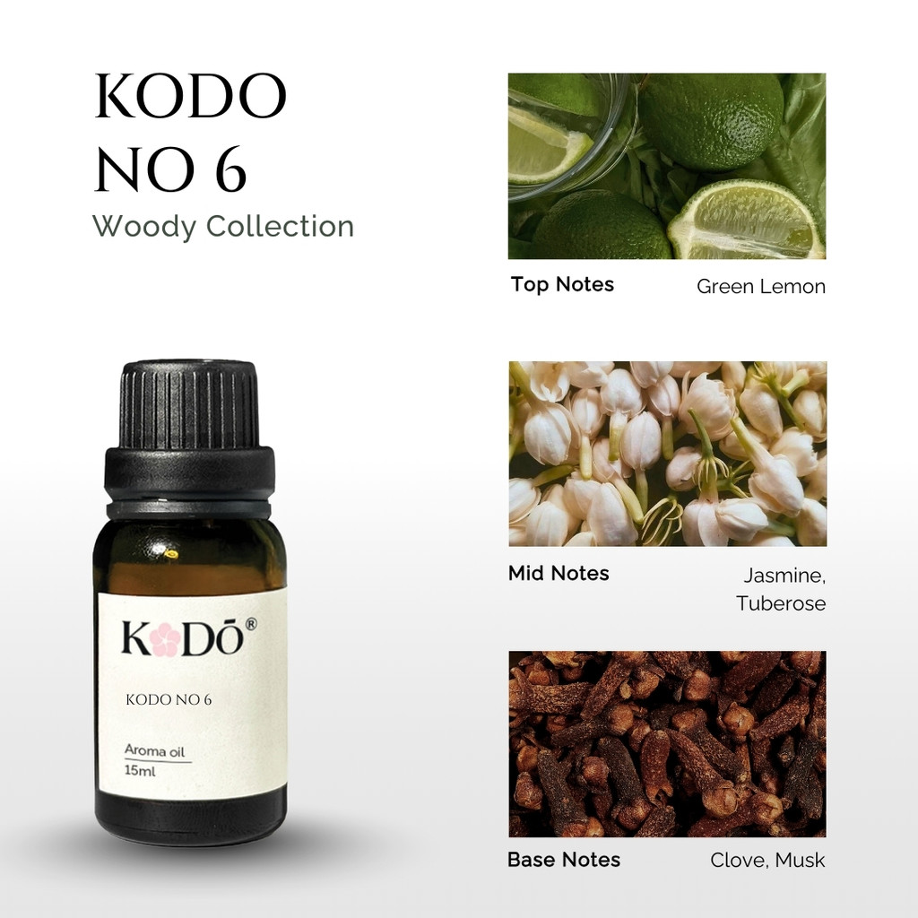 Tinh Dầu Nước Hoa KODO No.6 - Tinh Dầu Xông Phòng Hương Hoa & Citrus Tươi Mát, Quyến Rũ, Tinh Tế