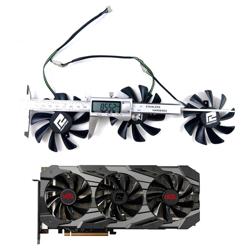 Quạt làm mát MỚI 4PIN T129215BU RX5700 XT GPU FAN Cho Powercolor RX 5700XT RX5700XT Quỷ Đỏ 8GB người