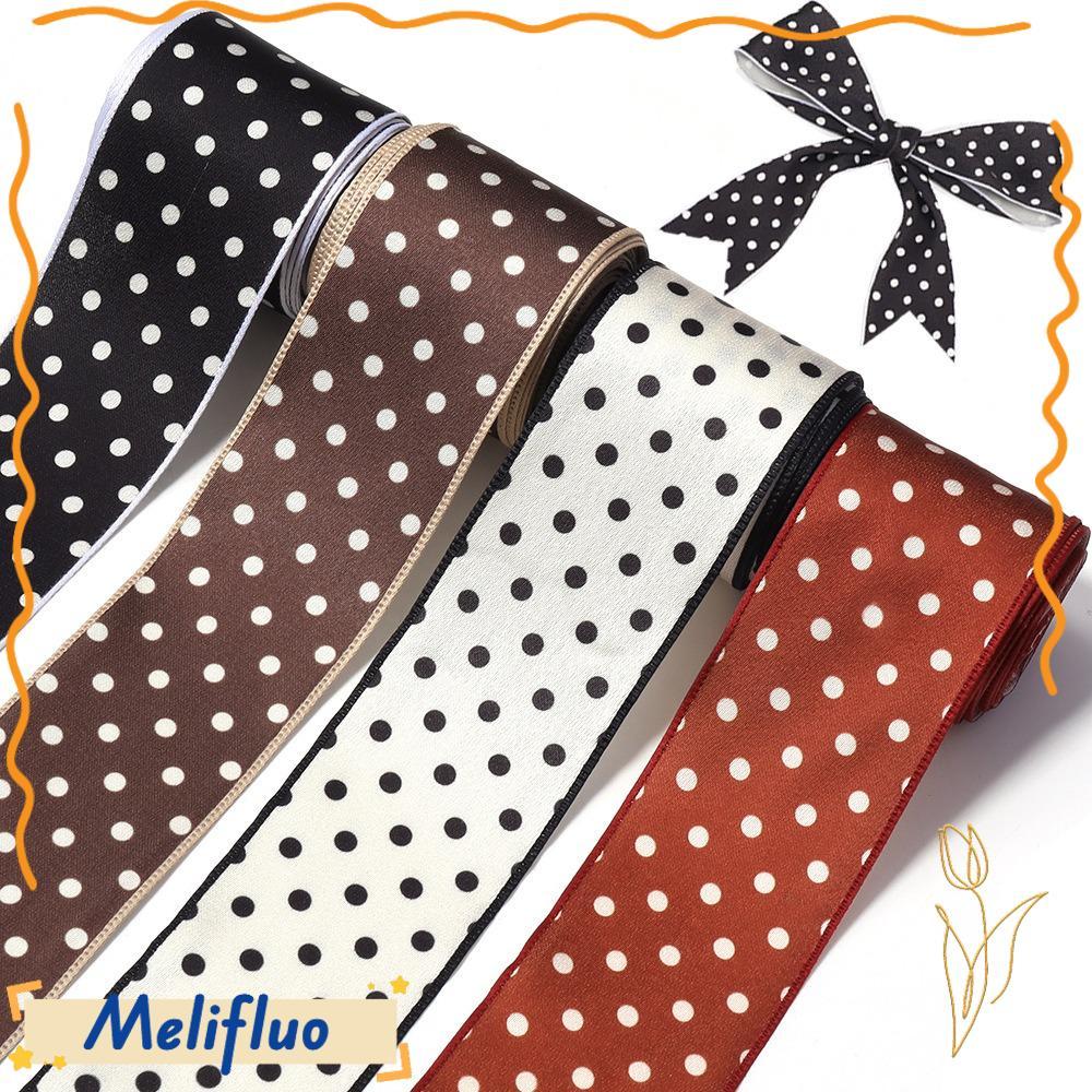 MELIFLUO Chấm Bi Ruy Băng, Chấm Bi In Chiều Rộng 40 Mm In Hình, Polyester Trang Trí 3 Sân DIY Ruy Bă